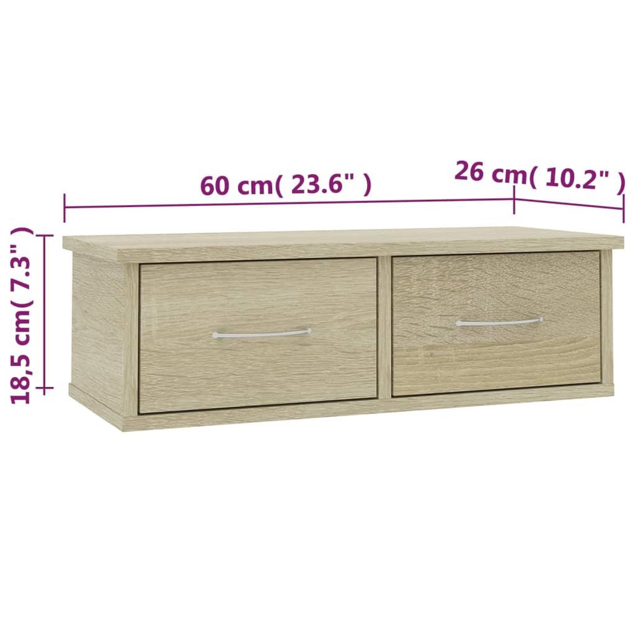 Voir la diapositive 6 : VIDAXL Etagere murale avec tiroirs Chene sonoma Bois d'ingenierie