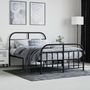 Voir la diapositive 4 : VIDAXL Cadre de lit metal sans matelas avec pied de lit noir 120x190cm