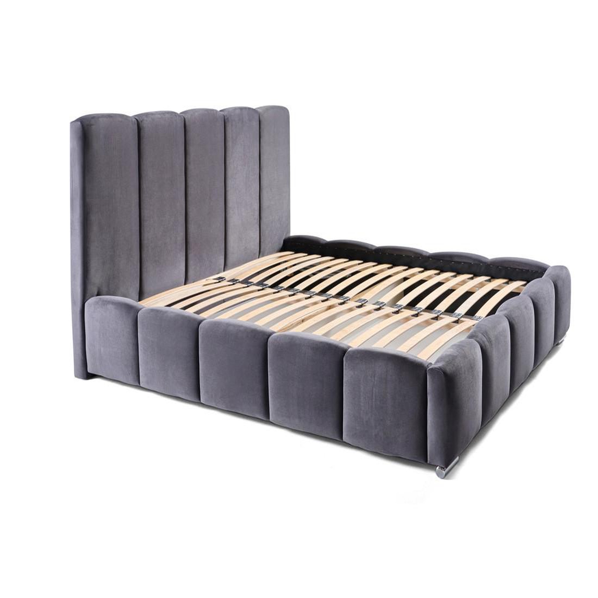 Voir la diapositive 2 : BEST MOBILIER Torreon - lit coffre - 180x200 - sommier inclus - en velours