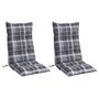 Voir la diapositive 3 : VIDAXL Coussins de chaise a dossier haut lot de 2 motif carreaux gris