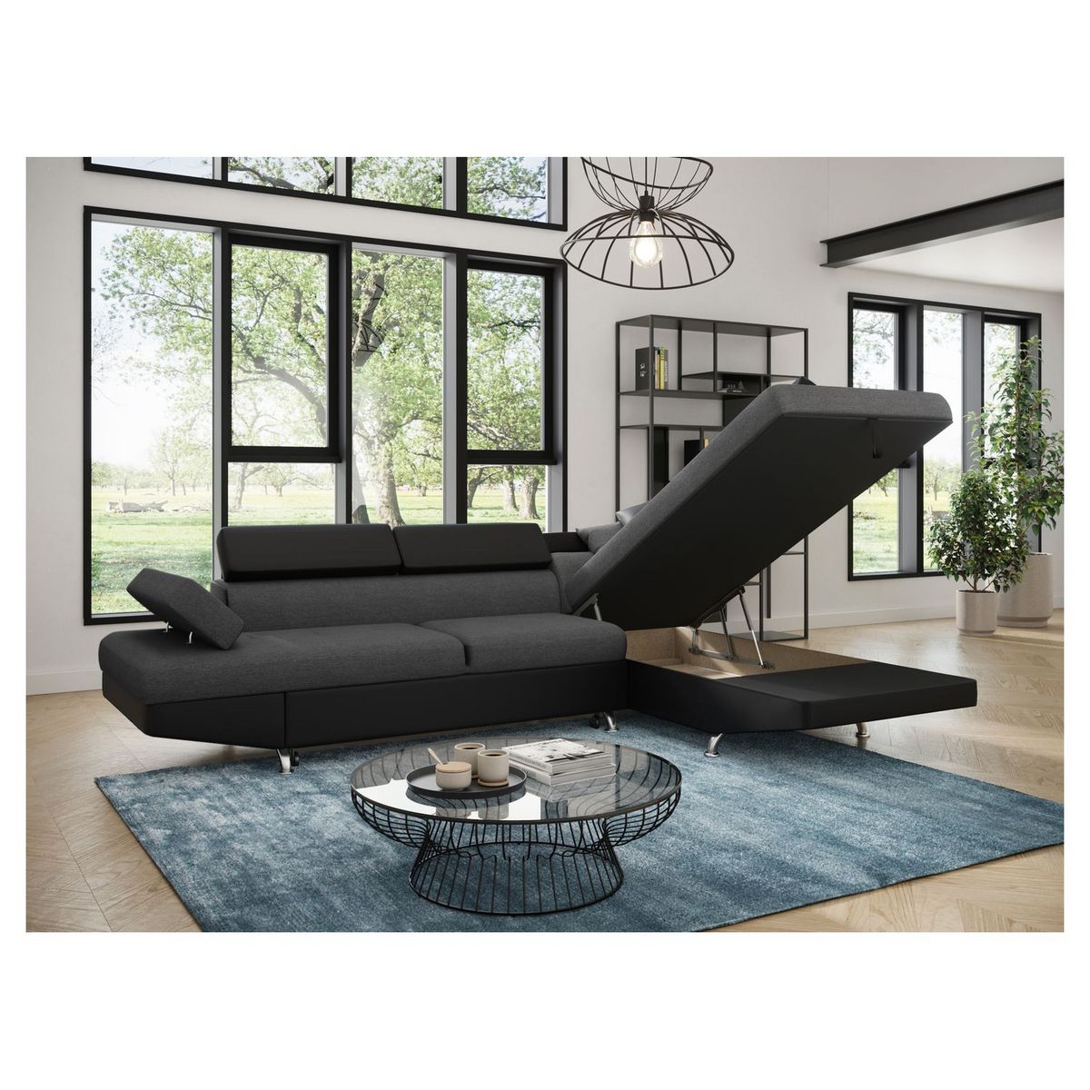 Canapé d'angle droit 4 à 5 places convertible  CHICAGO