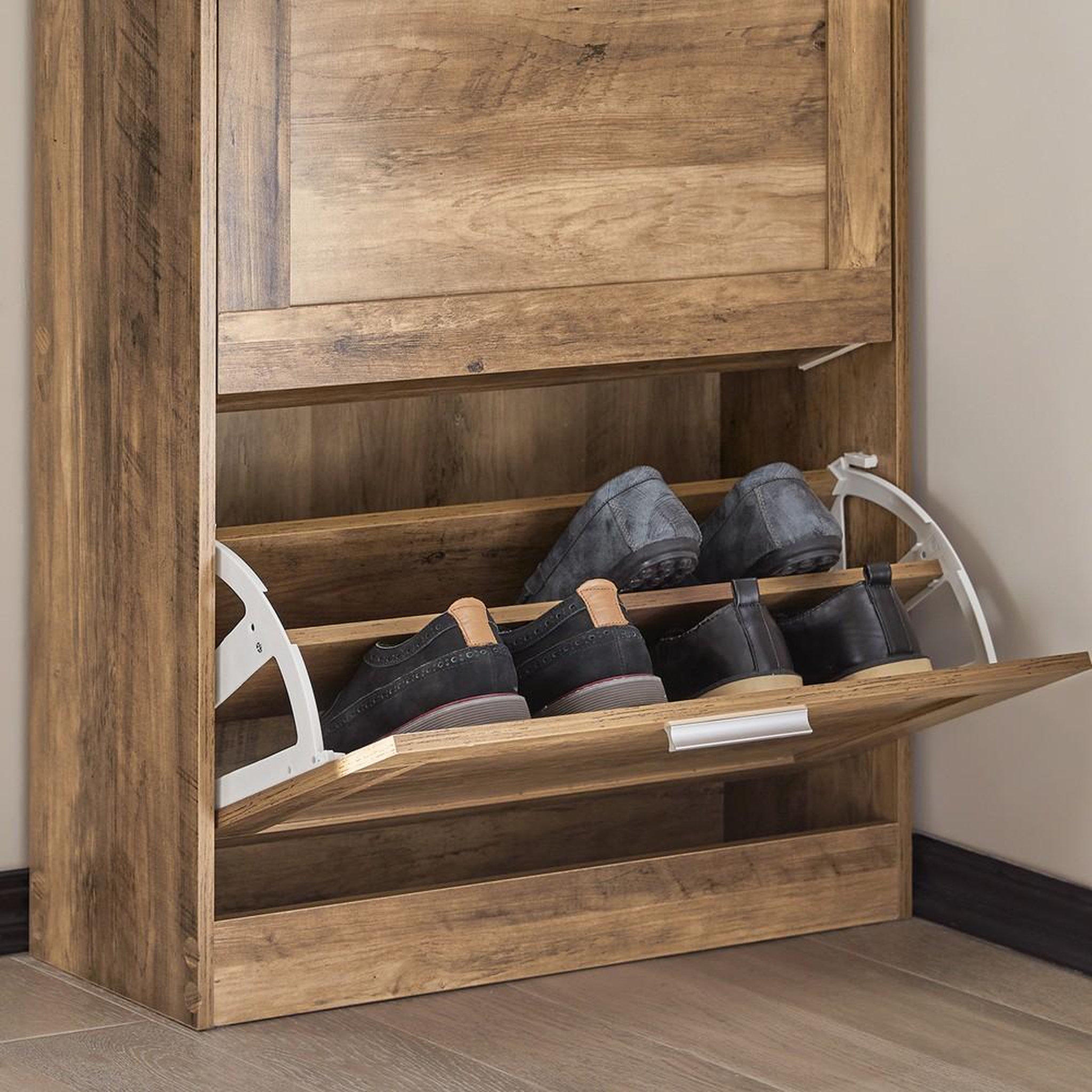 Voir la diapositive 4 : SOBUY SoBuy - Meuble À Chaussures 2 portes - Rustique - FSR137