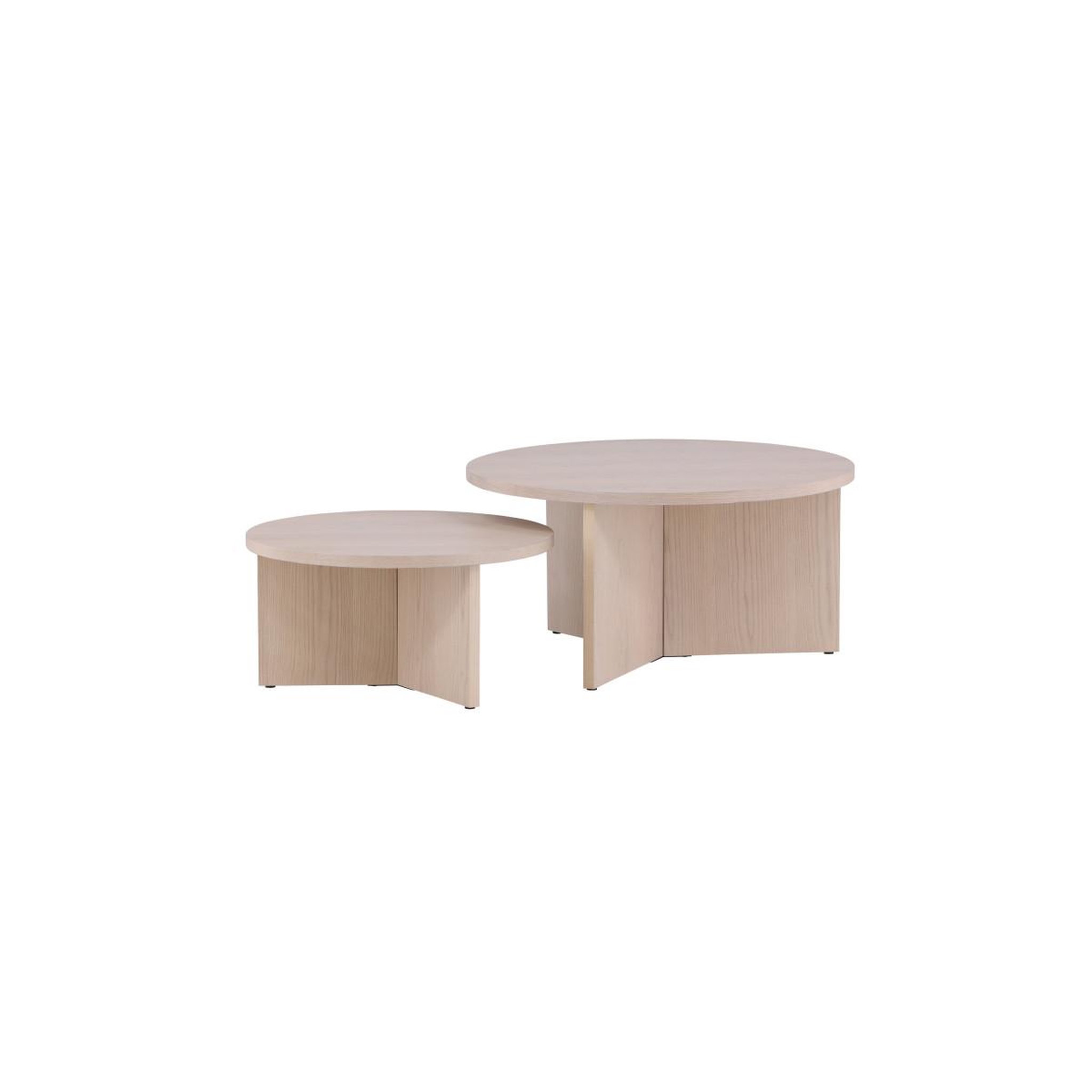 Voir la diapositive 4 : Paris Prix Lot de 2 tables basses design  salto  85cm naturel