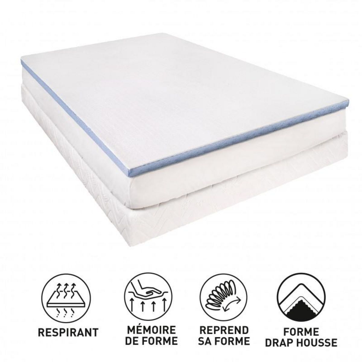 LESTRA Surmatelas Lestra Fjord à mémoire de forme 80 x 200 cm Lestra