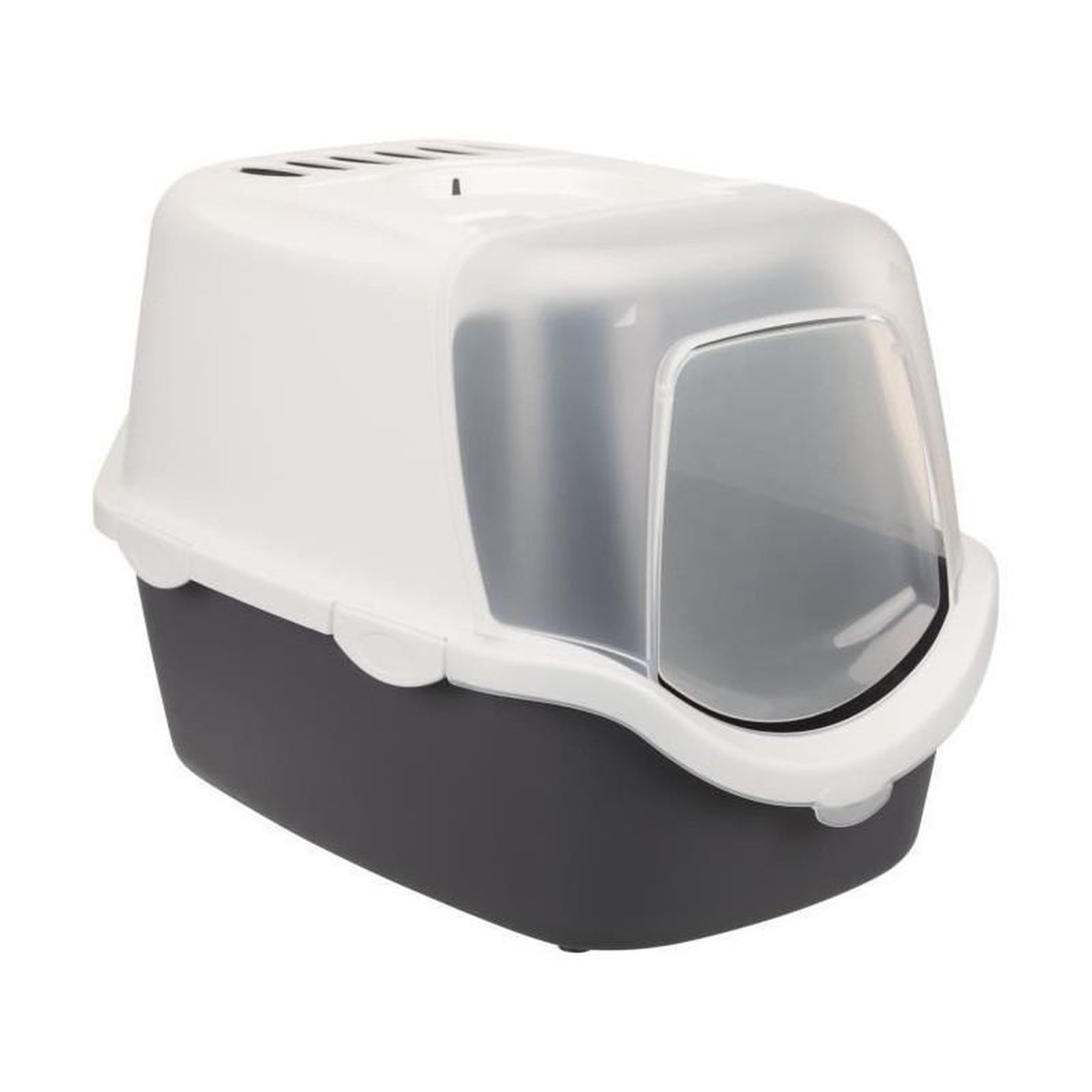 Trixie TRIXIE Bac a litiere Vico open top - 40 x 40 x 56 cm - Avec couvercle - Bleu gris et blanc - Pour chat