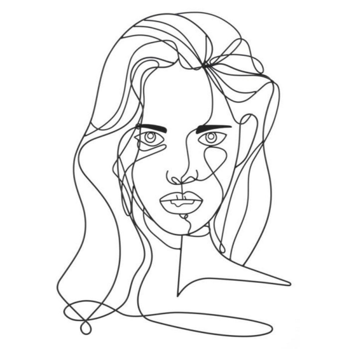 Paris Prix Décoration Murale en Métal  Visage  80cm Noir