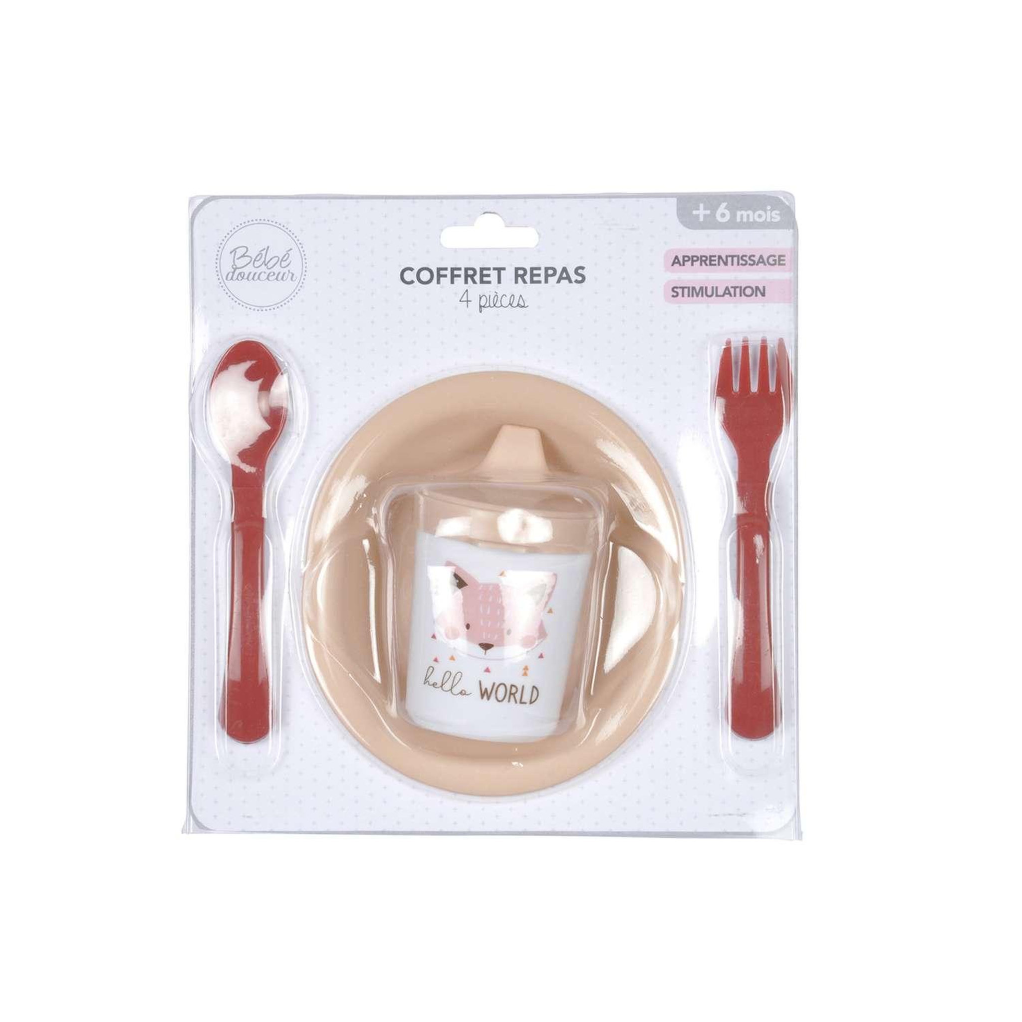 Voir la diapositive 2 : BEBE DOUCEUR Set repas enfant 4 pièces forêt magique