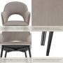 Voir la diapositive 5 : tectake Fauteuil en velours et rembourré taupe Lot de 6