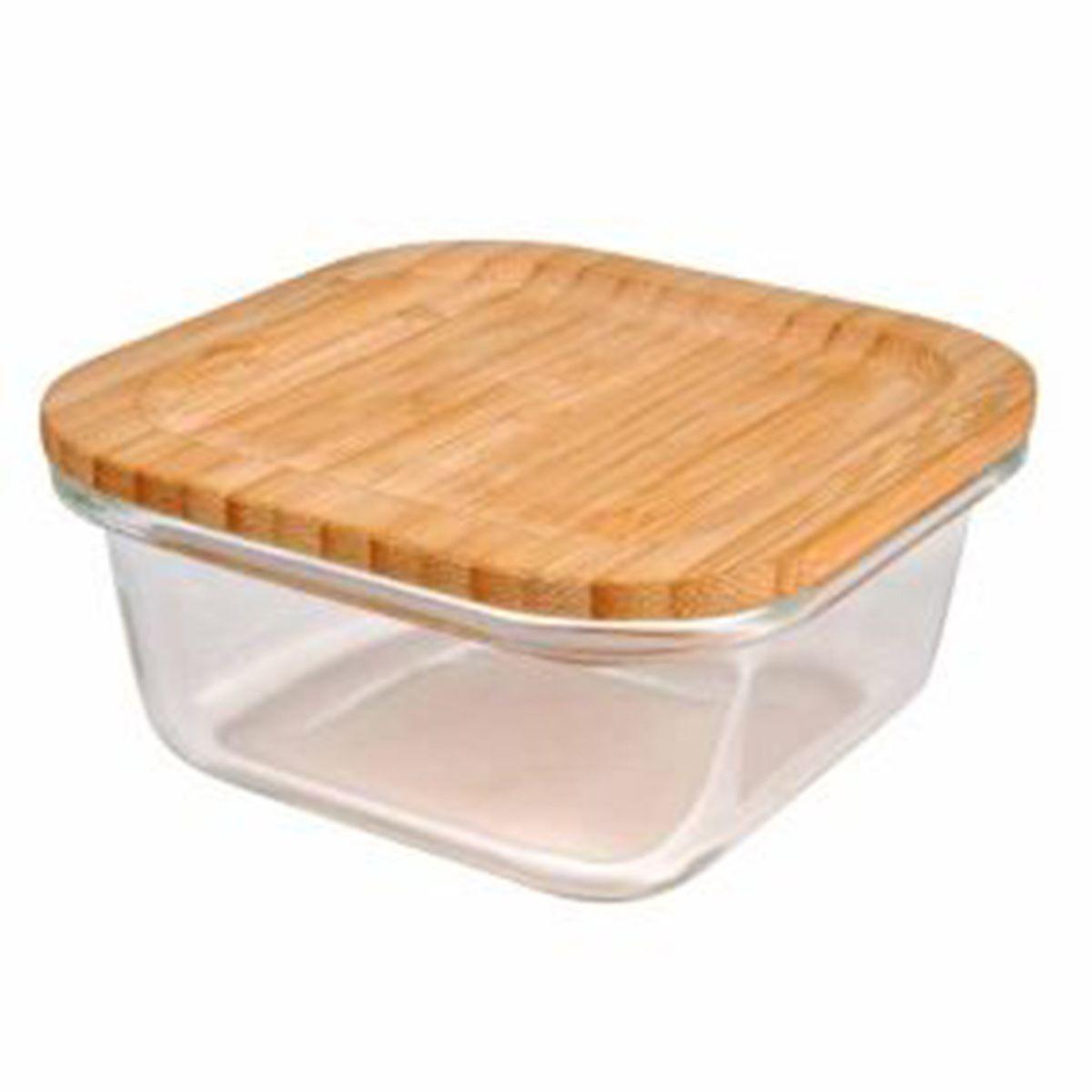 Voir la diapositive 1 : HOMEA Boîte de conservation carrée  bambou  0,52l naturel