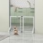 Voir la diapositive 4 : PAWHUT Barrière de sécurité pour chien, barrière de protection à 2 panneaux largeur réglable 63-106L x 44l x 67H cm, barrière pour escalier, porte, couloirs, en bois de pin et acier, blanc