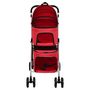 Voir la diapositive 3 : VIDAXL Poussette pour chien pliante a 2 niveaux Rouge 83x48x97 cm
