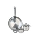 ELO Ensemble de 1 Poêle de cuisson 32 cm et 2 faitouts 12 et 14 cm Elo Profi Brillant