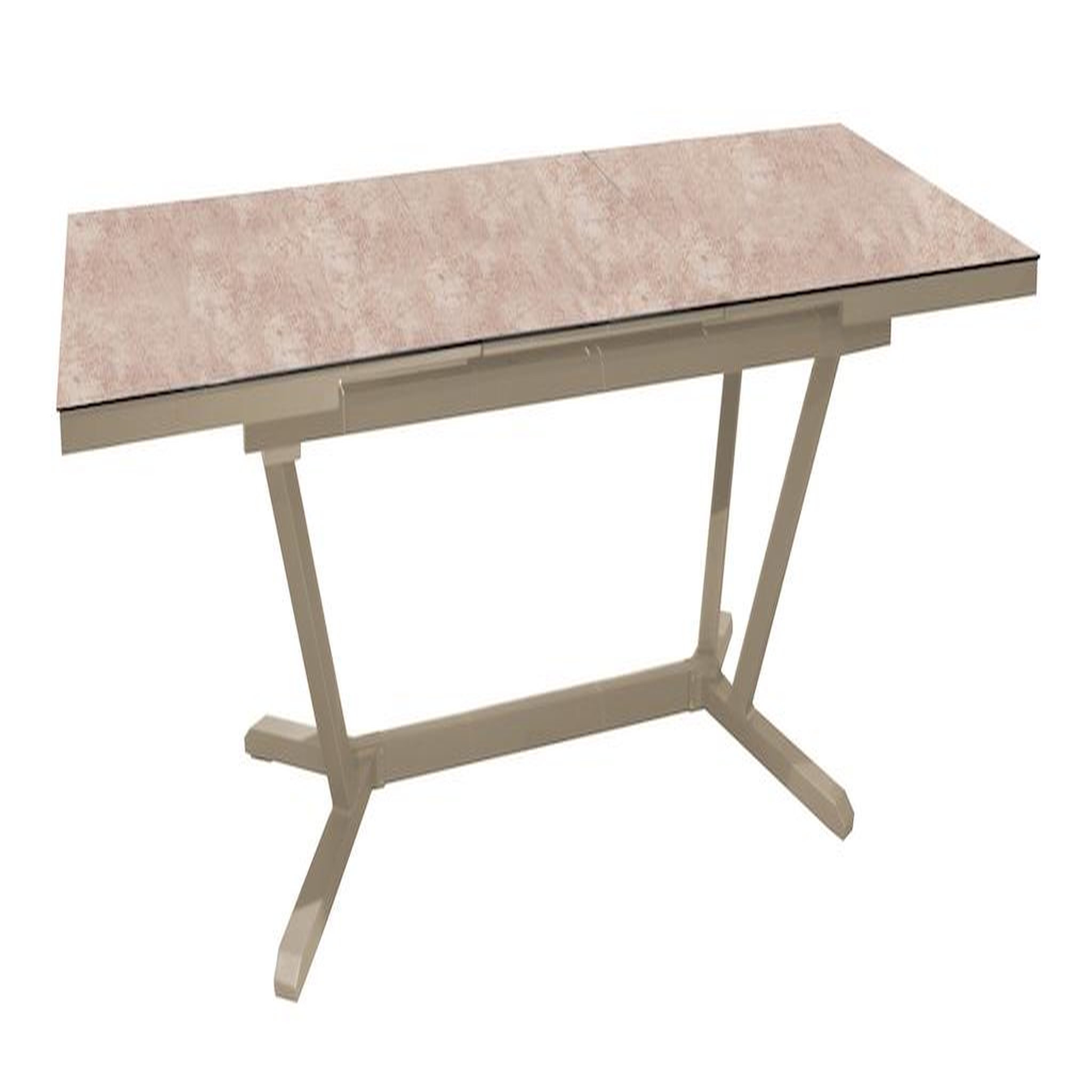 Proloisirs Table extensible - VITA - Aluminium époxy sand - Plateau céramique Kedra Downtown 6 mm - 180/240 x 100 cm