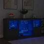 Voir la diapositive 4 : VIDAXL Buffet avec lumieres LED noir 142,5x37x67 cm
