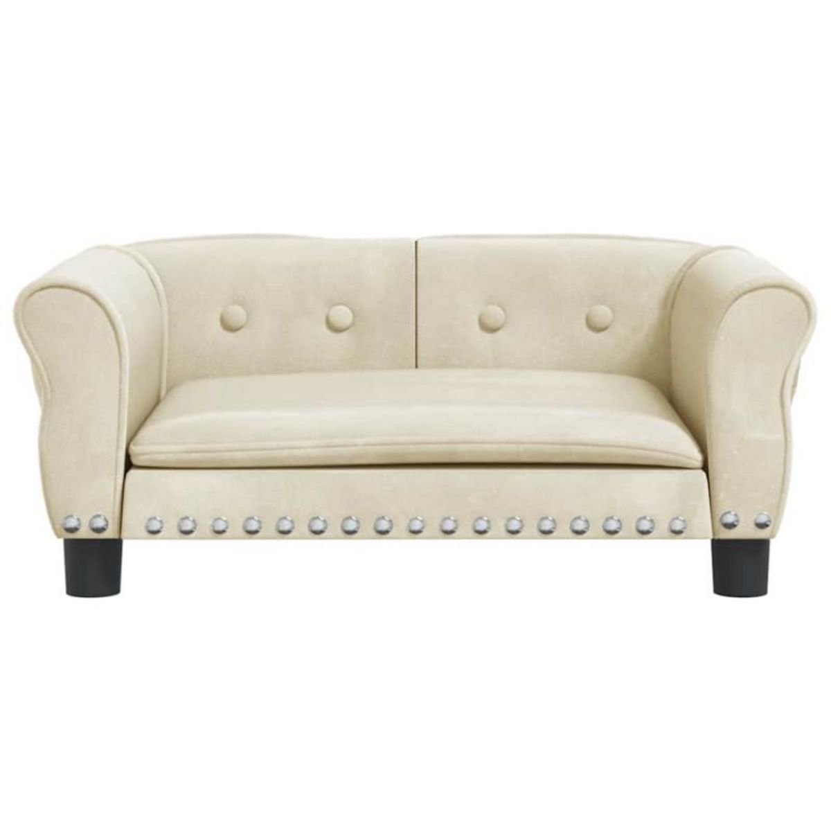 VIDAXL Lit pour chien crème 70x45x30 cm velours