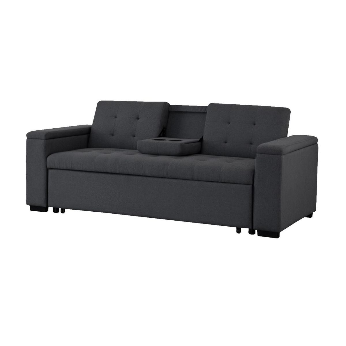 CONCEPT USINE Canapé convertible 3 places en tissu gris foncé NOHO