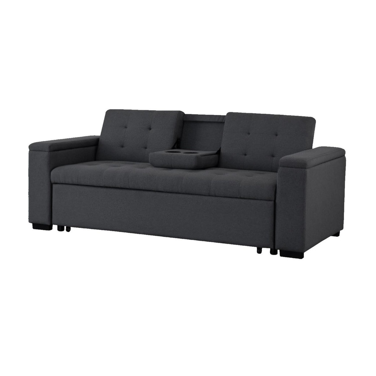 CONCEPT USINE Canapé convertible 3 places en tissu gris foncé NOHO