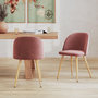 Voir la diapositive 2 : Rendez vous déco Lot de 2 chaises en velours rose et pieds en métal-Cozy