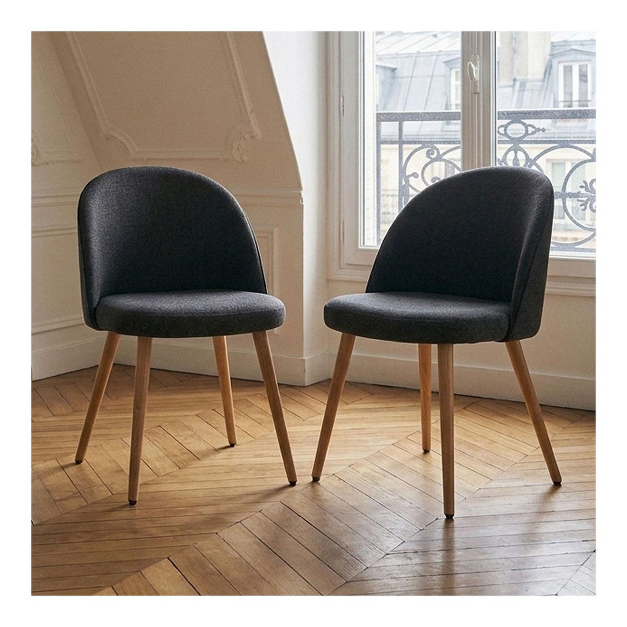 Voir la diapositive 4 : Paris Prix Lot de 6 chaises scandinaves tissu  morro  78cm gris foncé