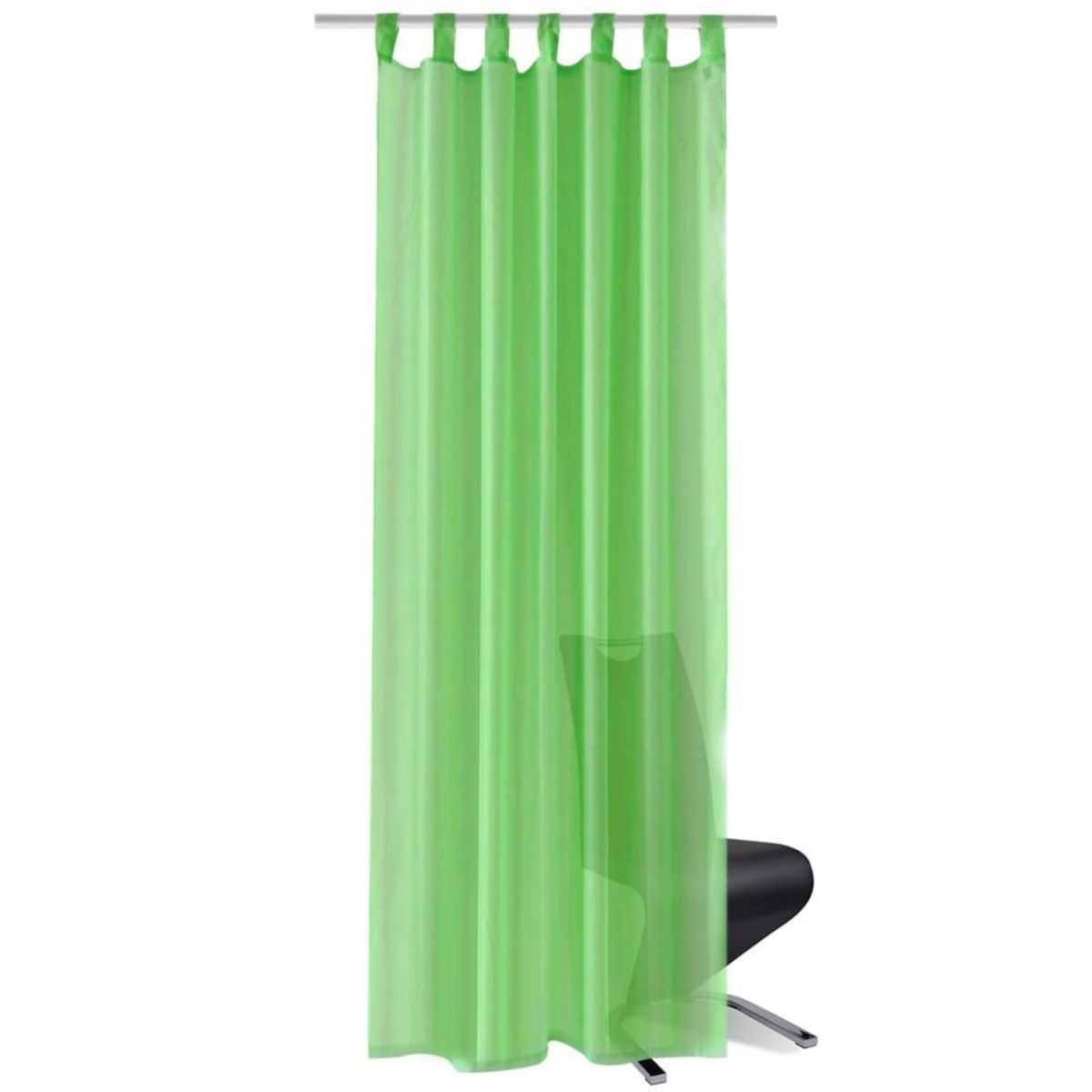 VIDAXL Rideau fin Vert pomme 140x175 cm 2 pcs