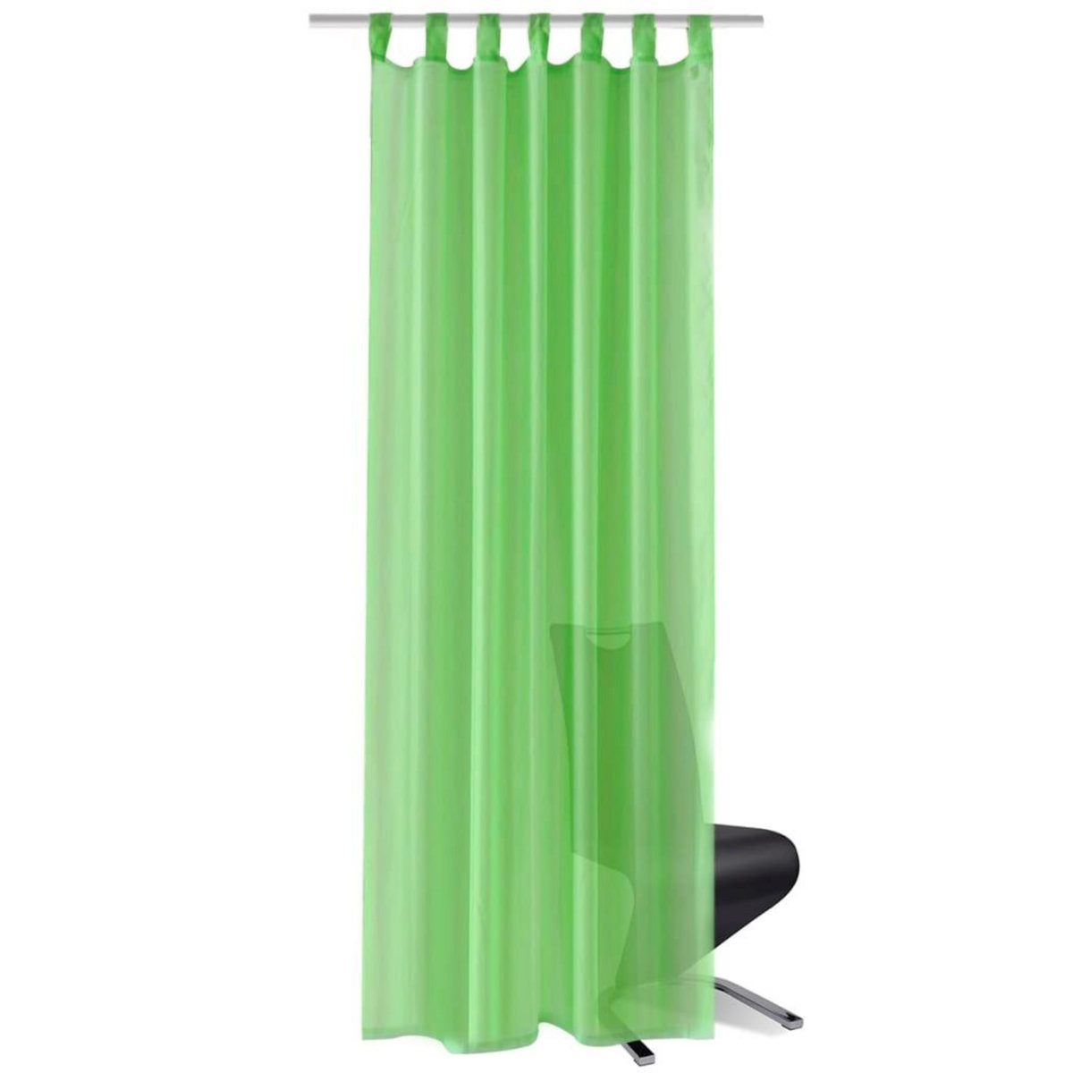 VIDAXL Rideau fin Vert pomme 140x175 cm 2 pcs