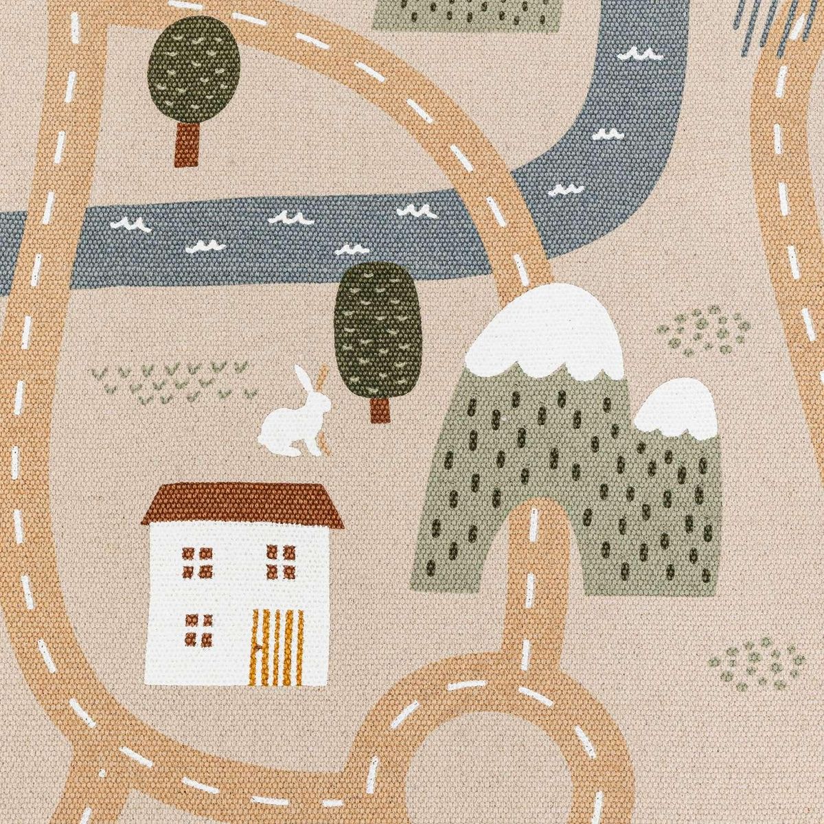 ATMOSPHERA Tapis enfant rectangle route - 100 x 150 cm - Beige