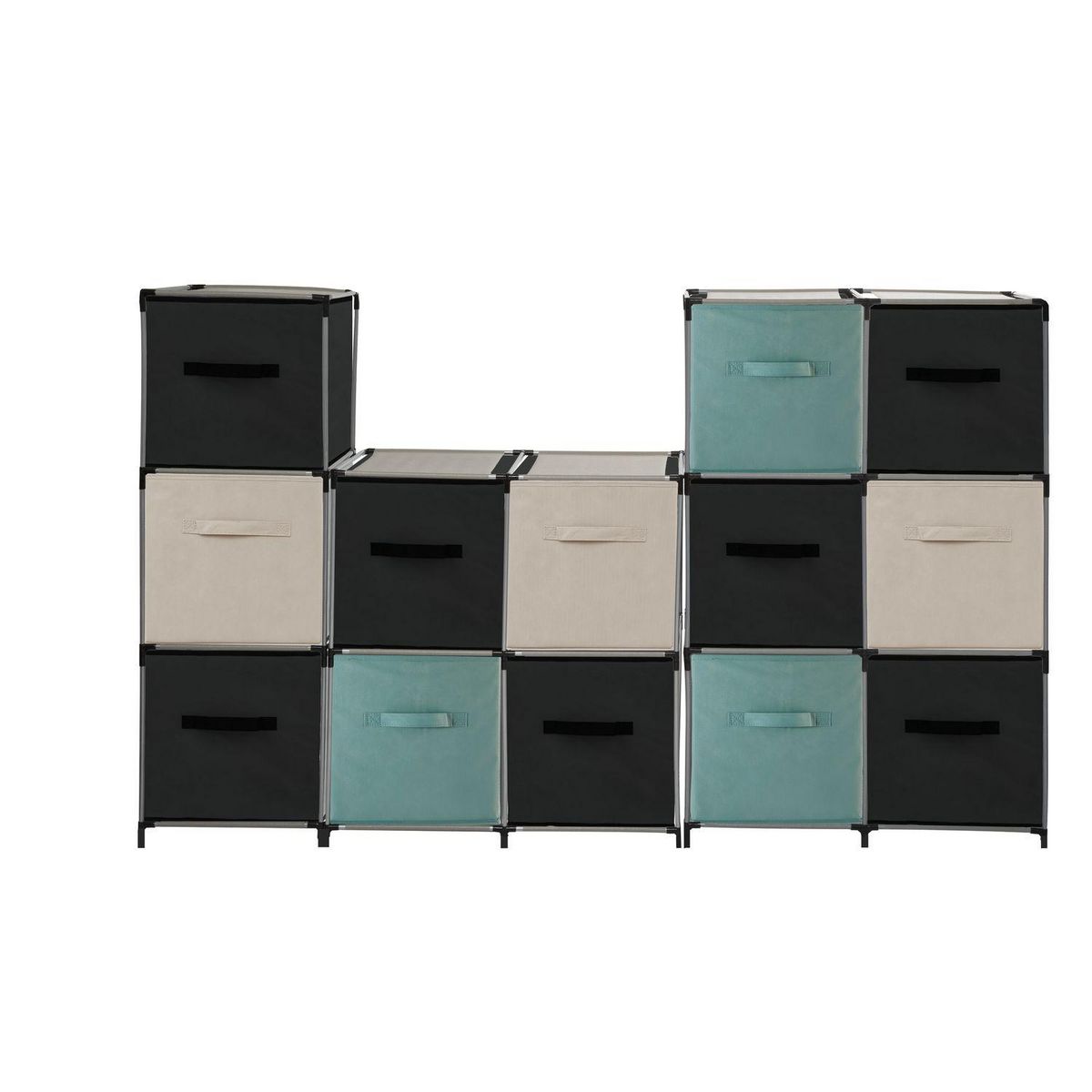 FIVE Lot de 2 boîtes de rangement en tissu MIX N' MODUL - L. 31 x l. 31 x H. 31 cm - Vert céladon