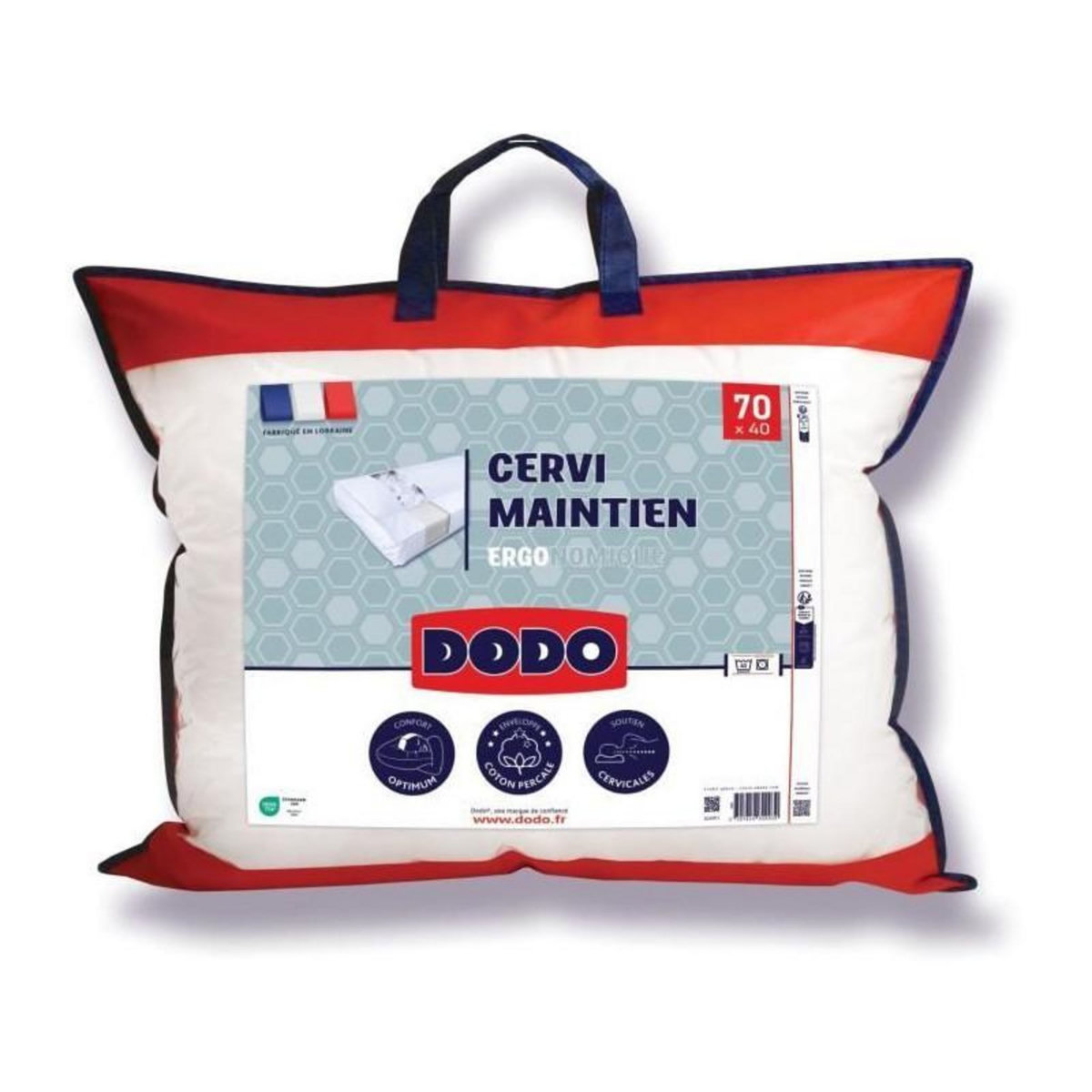 DODO Oreiller ferme - DODO - Maintien cervical - 40 x 70 cm - Blanc