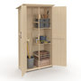 Voir la diapositive 1 : ID MARKET Armoire de jardin en bois 90 x 50 x 160 cm avec toit incliné double porte et étagères