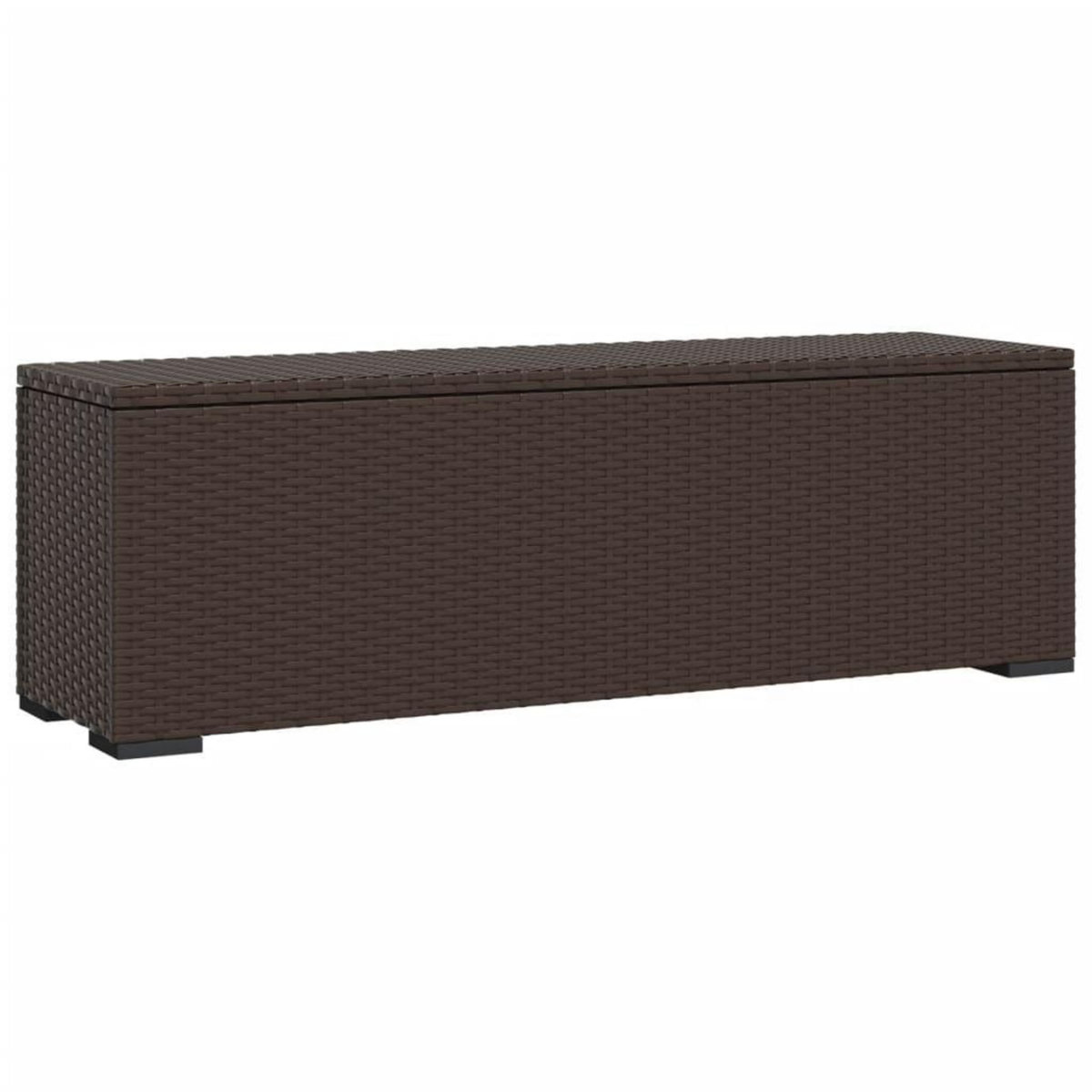 VIDAXL Banc pouf avec coussin marron 110x30x40 cm resine tressee