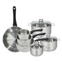 Voir la diapositive 1 : Fackelmann Set de 1 poêle 28 cm, 3 casseroles 12 16 20 cm et 3 faitouts 16, 20 et 24 cm en inox Fackelmann Geneva