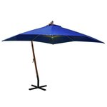 VIDAXL Parasol de jardin suspendu avec mat bleu azure bois de sapin