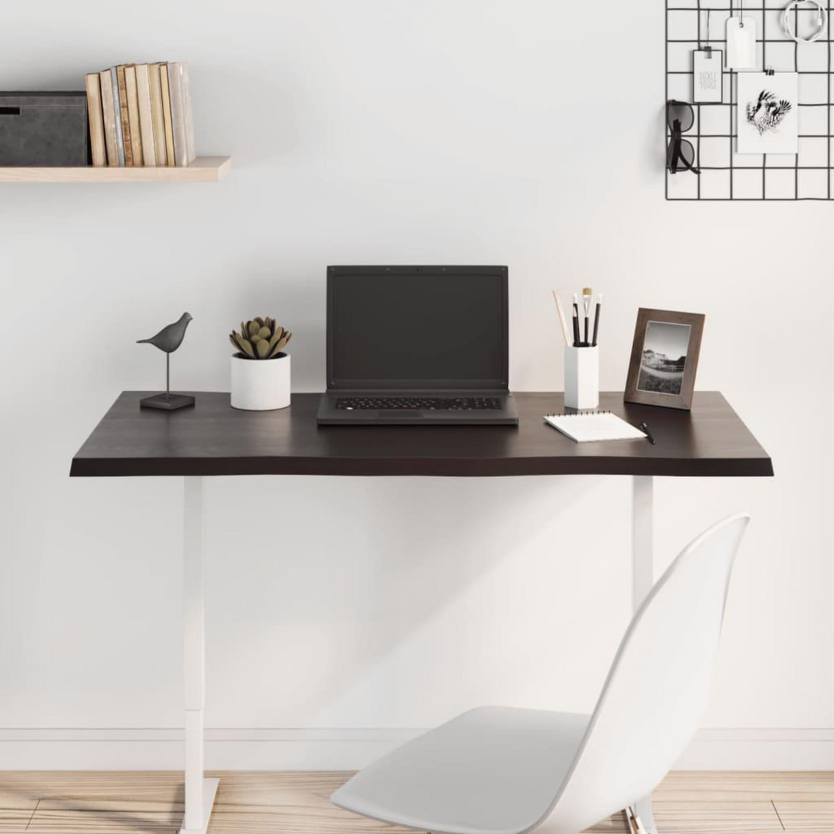 VIDAXL Dessus de table bois chene massif traite bordure assortie