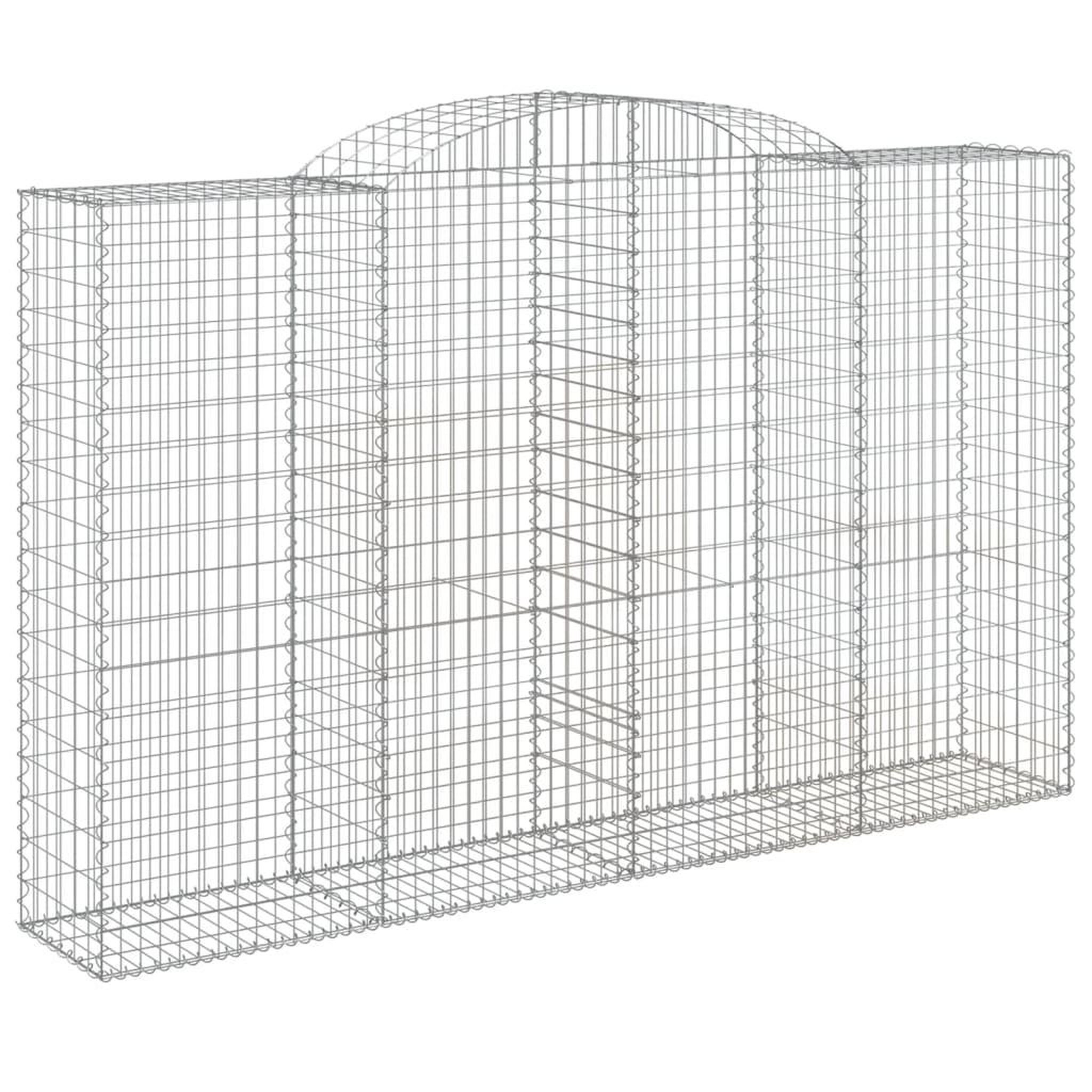 Voir la diapositive 3 : VIDAXL Paniers a gabions arques 2 pcs 300x50x180/200 cm fer galvanise