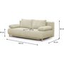 Voir la diapositive 5 : MARKET24 Banquette convertible 3 places MIKA - Velours côtelé Beige - Coffre de rangement - L 192 x H 84 x P 93 cm