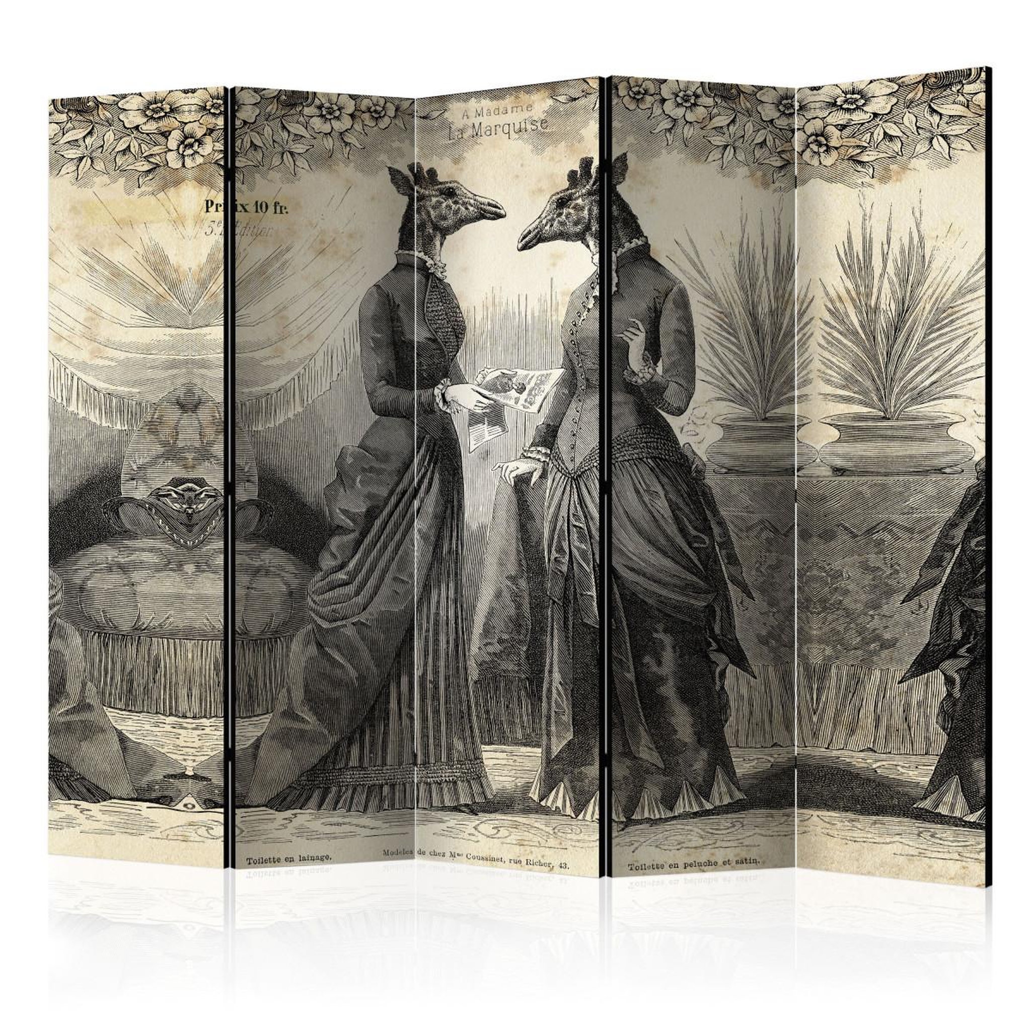 Paris Prix Paravent 5 volets  conversation  172x225cm