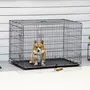 PAWHUT Cage caisse de transport pliante pour chien en métal noir 106 x 71 x 76 cm