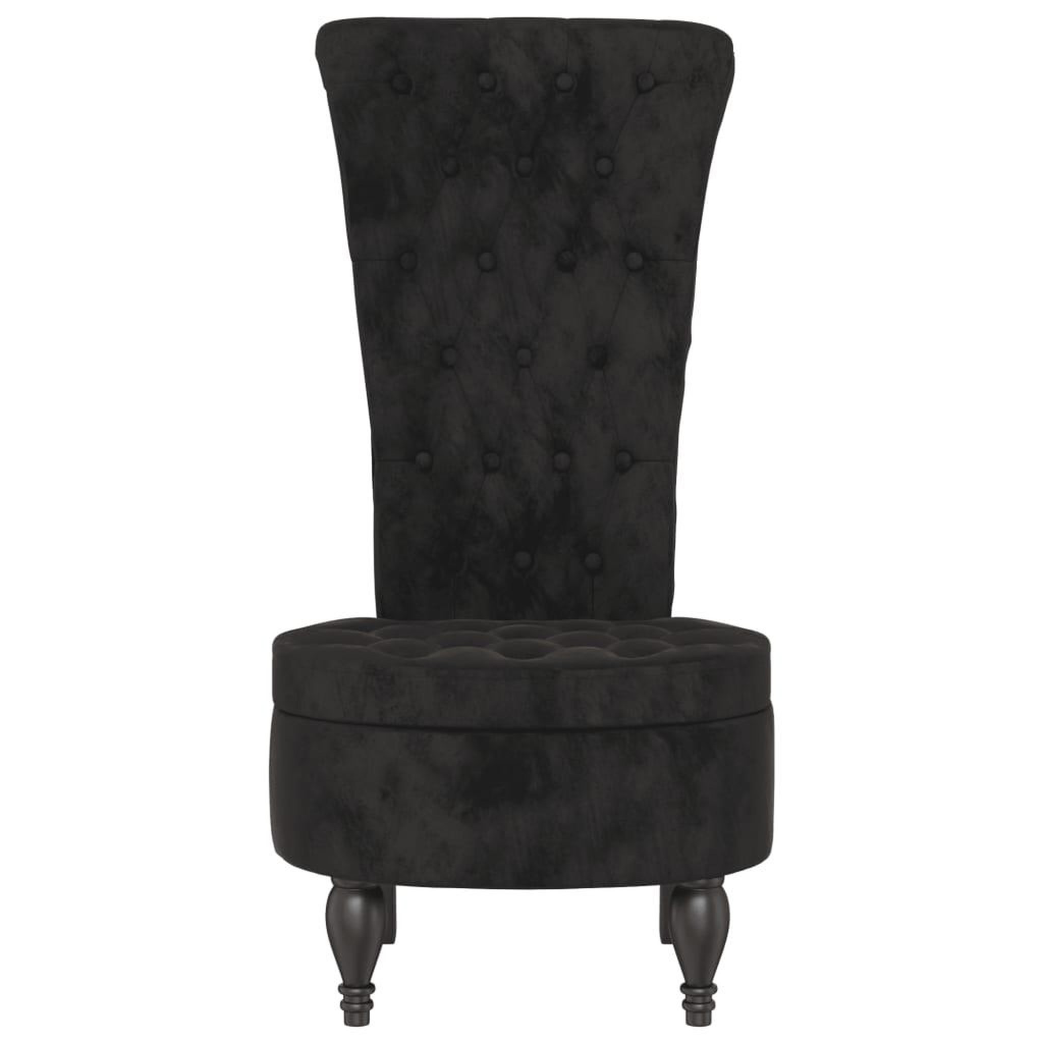 Voir la diapositive 3 : VIDAXL Chaise a dossier haut noir velours conception de bouton