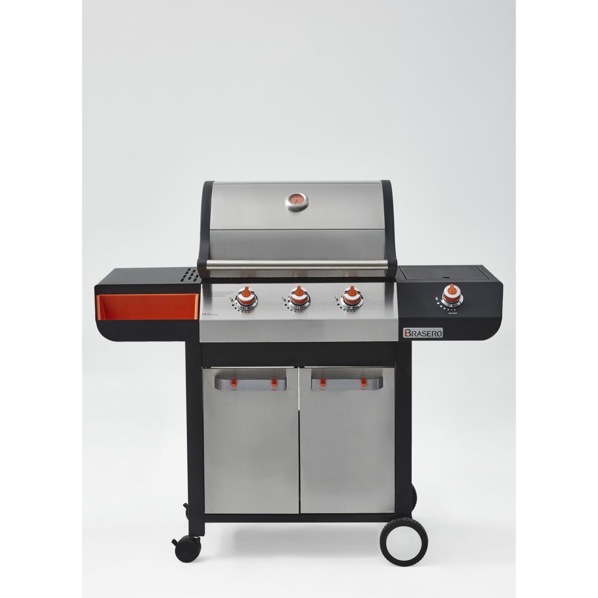 Barbecue gaz 3 brûleurs + 1 latéral inox EMMA