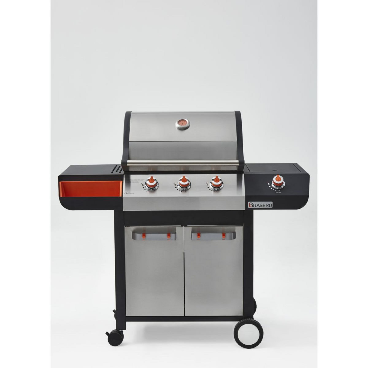 Barbecue gaz 3 brûleurs + 1 latéral inox EMMA