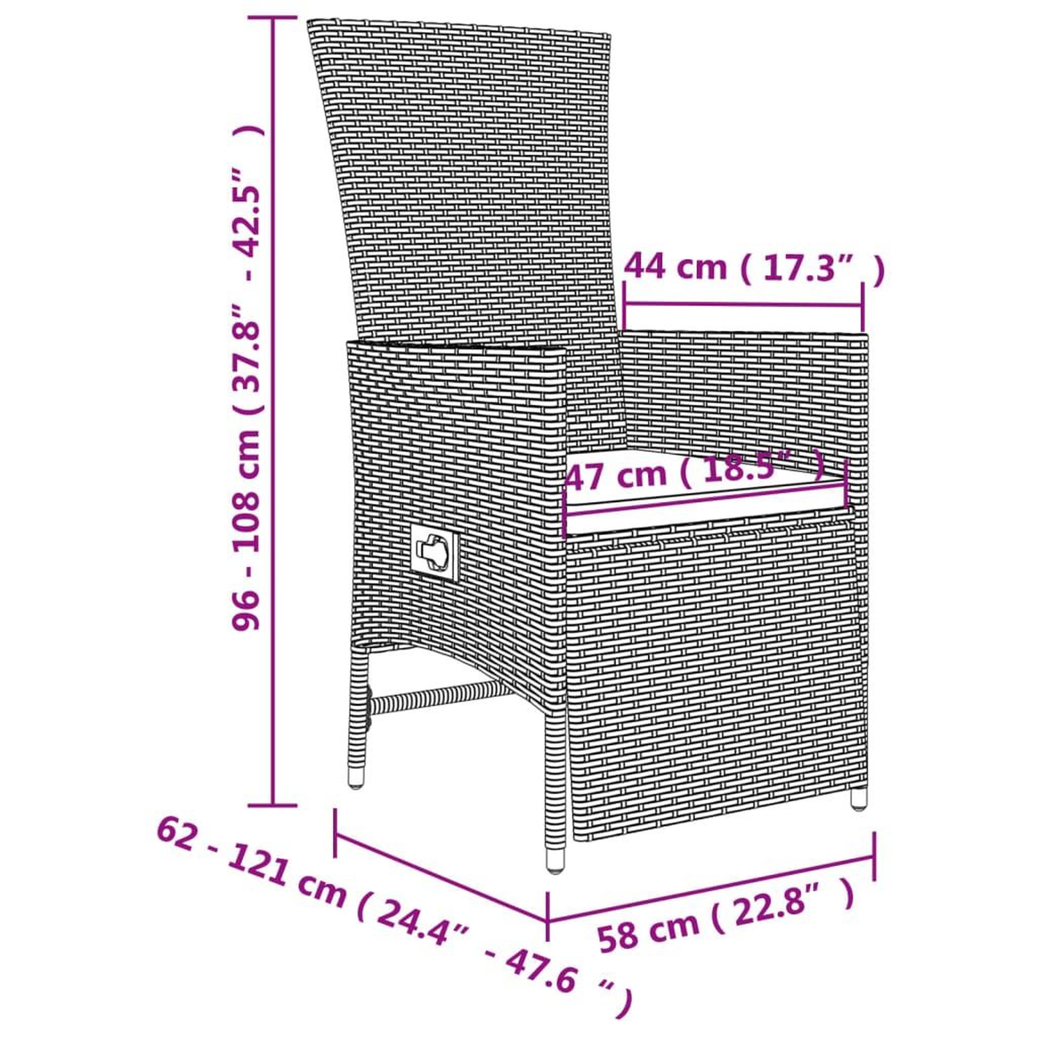 Voir la diapositive 6 : VIDAXL Ensemble a manger de jardin avec coussins 5pcs Beige poly rotin