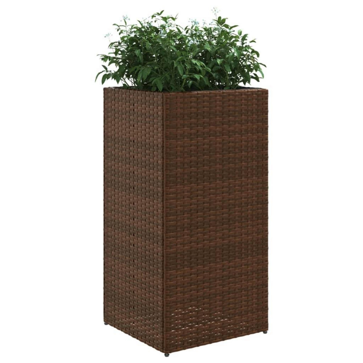 VIDAXL Jardinieres 2 pcs marron 40x40x80 cm resine tressee