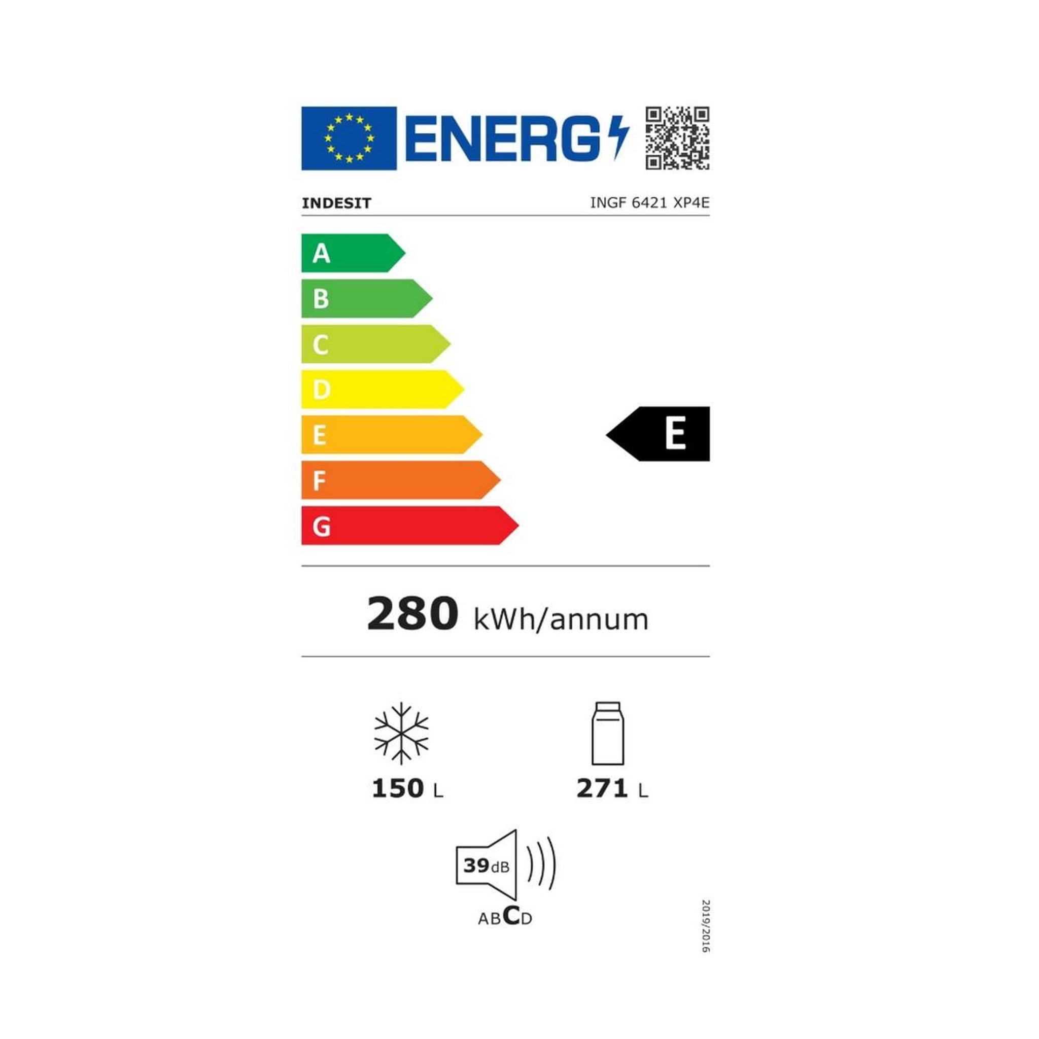 Voir la diapositive 2 : Indesit Réfrigérateur américain 79.5cm 421l nofrost inox - ingf6421xp4e