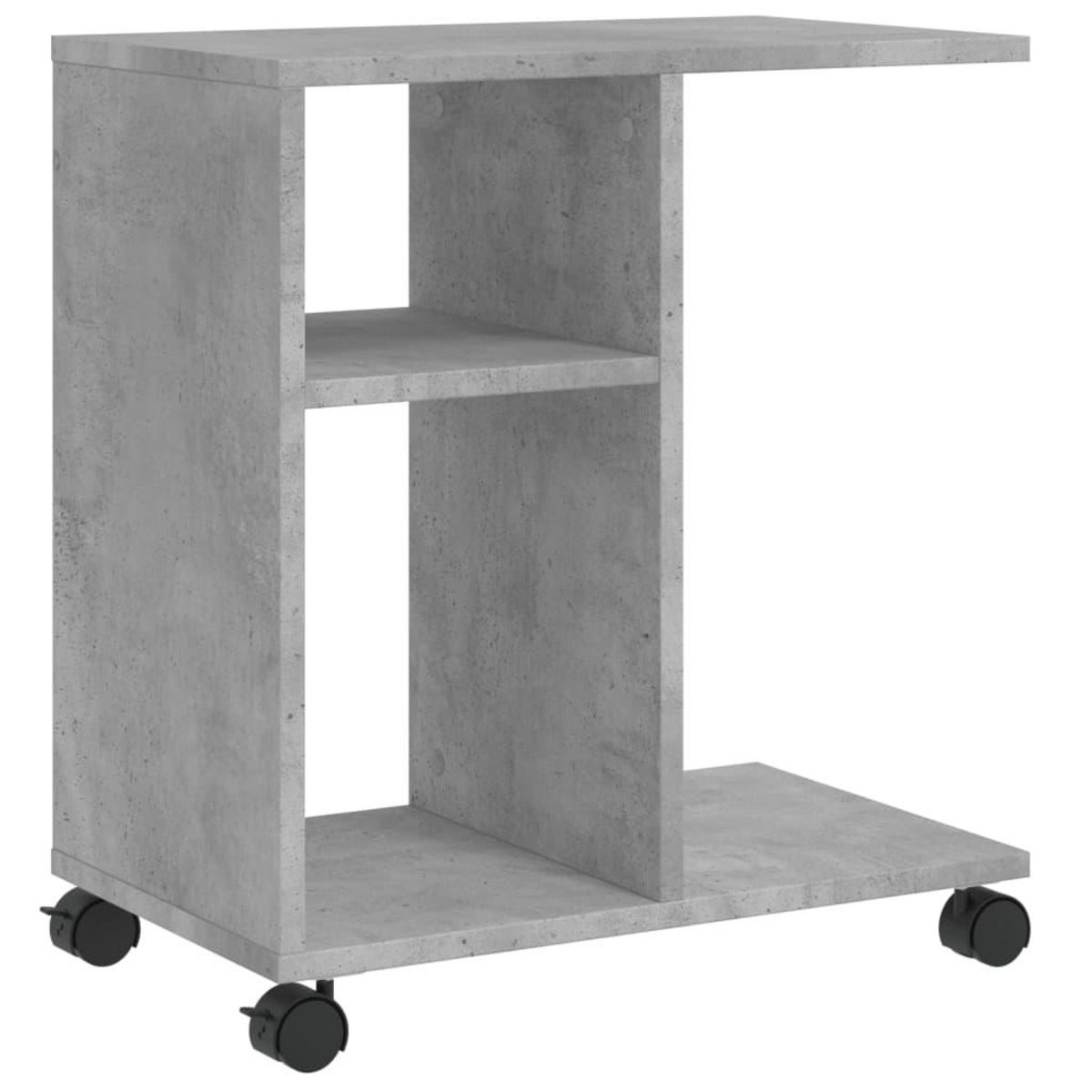 VIDAXL Table d'appoint avec roues gris beton bois d'ingenierie