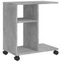 Voir la diapositive 2 : VIDAXL Table d'appoint avec roues gris beton bois d'ingenierie