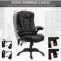 Voir la diapositive 6 : HOMCOM Fauteuil de bureau direction massant chauffant hauteur réglable dossier inclinable toile de lin noir