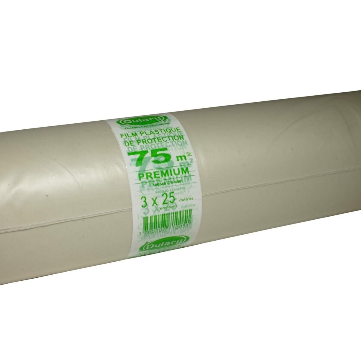 Tecplast Bache peinture 3x25m Protection sol 75 m23x25 m en Rouleau, Polyéthylène Translucide 80 Microns, Bâche Chantier Résistante