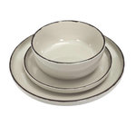 The Home Deco Factory Service vaiselle 12 pièces AU GRES DU TEMPS. Coloris disponibles : Bleu, Beige