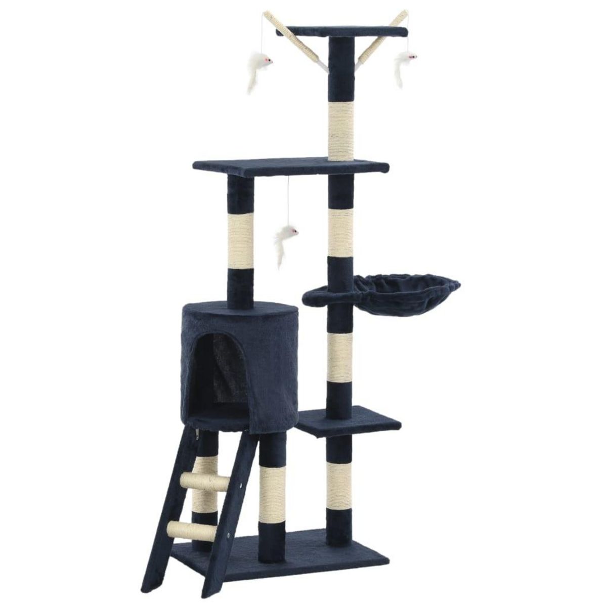 VIDAXL Arbre a chat avec griffoirs en sisal 138 cm Bleu fonce