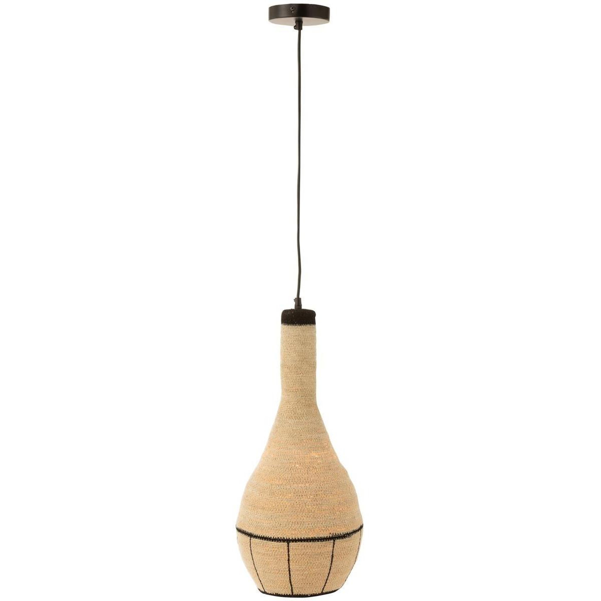 Voir la diapositive 2 : J-LINE Lampe suspension en jonc  poire  56cm naturel